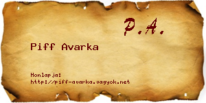 Piff Avarka névjegykártya